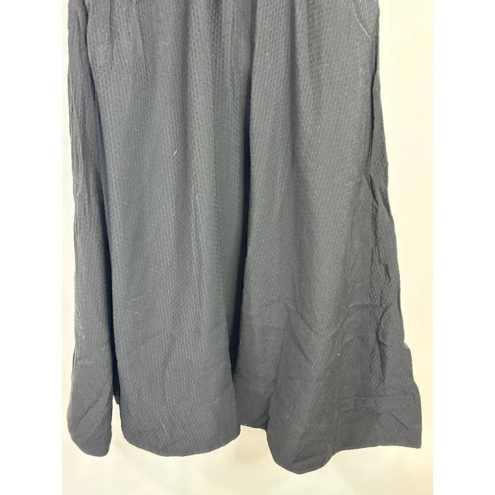 Maeve by Anthropologie Rosemary Square‎ Neck Smocked Black Midi Dress Size 6 - Image 8