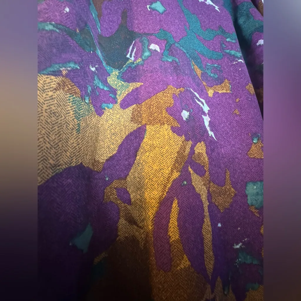 Jaclyn Smith Floral Knit Top Size S (Fits M) | Purple Green Gold Tunic Blouse - Image 10