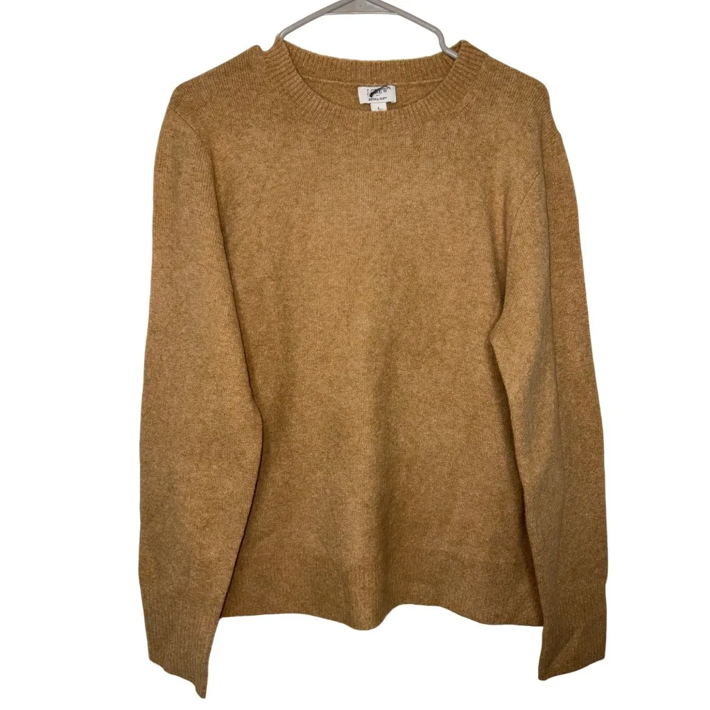 J. Crew Crewneck Sweater Extra-Soft Yarn in Heather Acorn Large New Womens Knit - Image 4