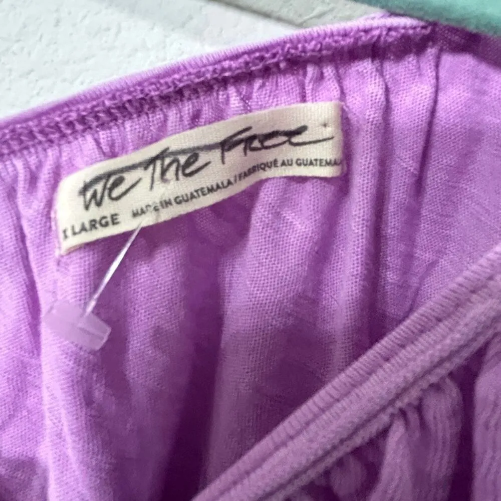 NEW Free People We the Free Spring Break Flowy One Shoulder Top in Bubble Tea Lg - Image 5