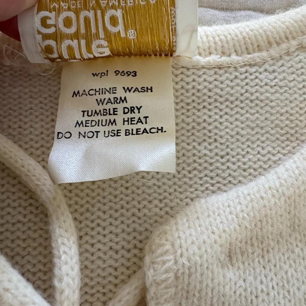 Vintage Sidney Gould “it’s pure Gould” Wool‎ and Acrylic Cream Women’s Sweater Size L - Image 6