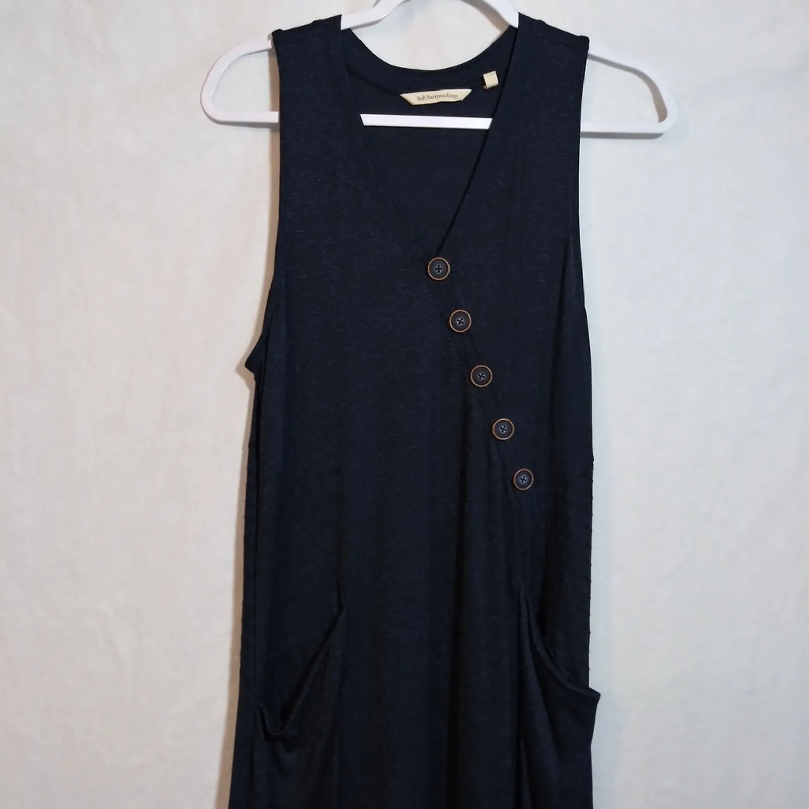 Soft Surroundings Marjorelle Maxi Sleeveless Asymmetric Button Knit Dress Size M - Image 3