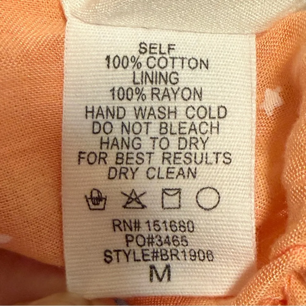 Storia Star Patchwork Polka Dot Tie Waist Romper Orange Yellow Grey Size Medium - Image 5