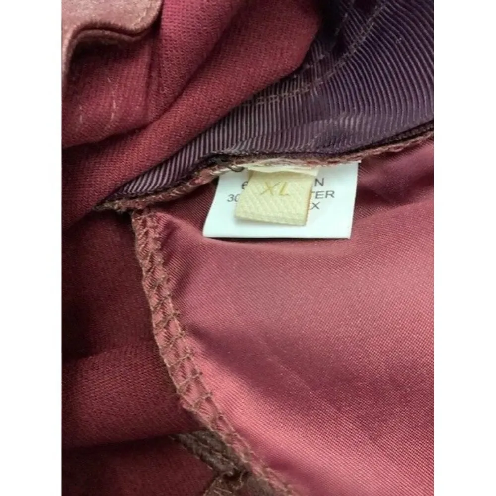 Womens Burgundy Skinny Pants With Gold Zippers & Button Closure By AM PM Outfits Size XL - Image 4