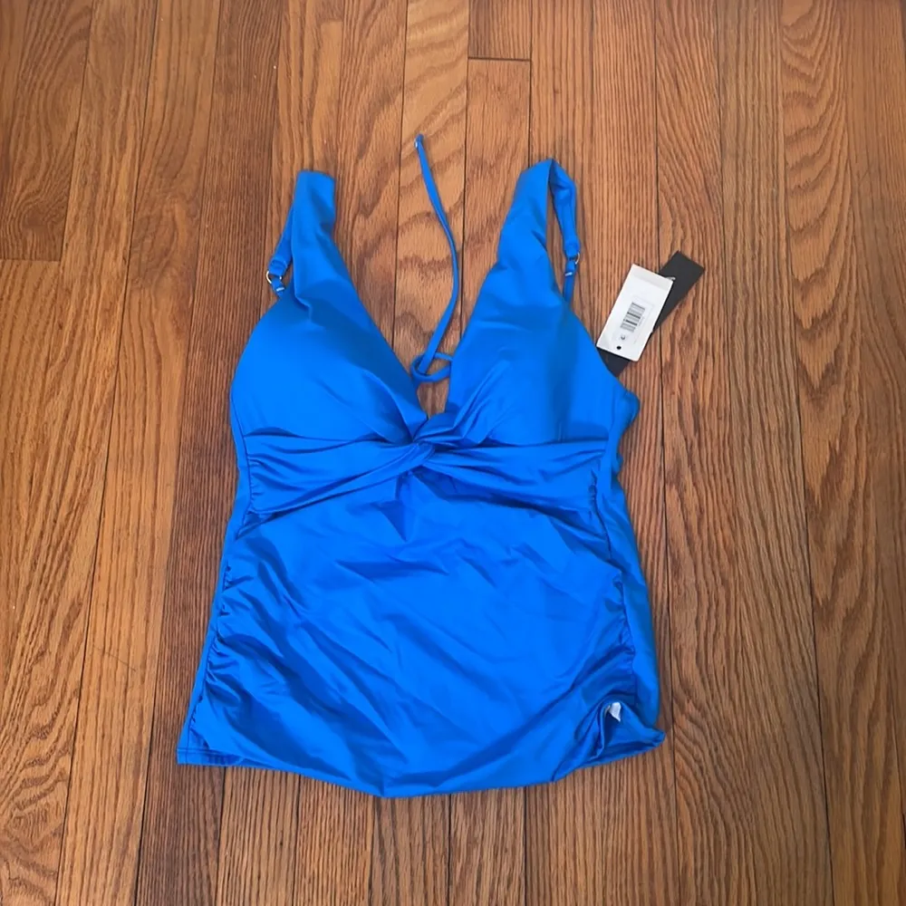 La Blanca Bikini Set Tankini top High Waisted Bottom Capri Blue size 4 NWT - Image 4