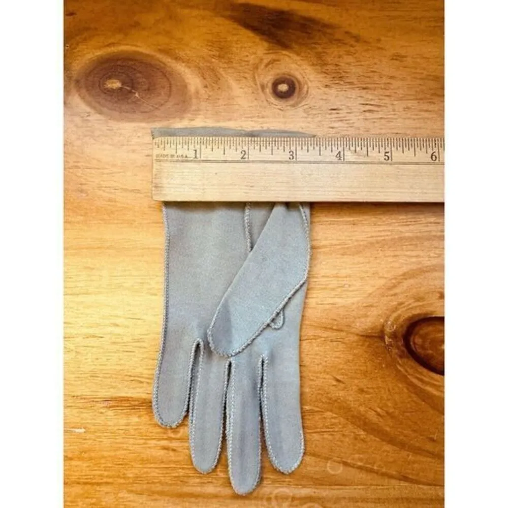Vintage Crescendo Ladies Sage Green Leather Tailored Driving Gloves‎ Size 6 - Image 3