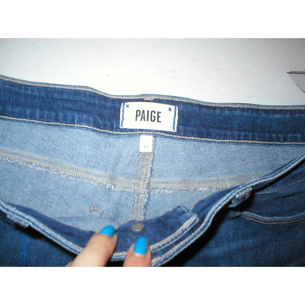 New Womens NWT 29 Paige Premium Denim Designer Shorts Blue Cut off Frayed Jean - Image 3
