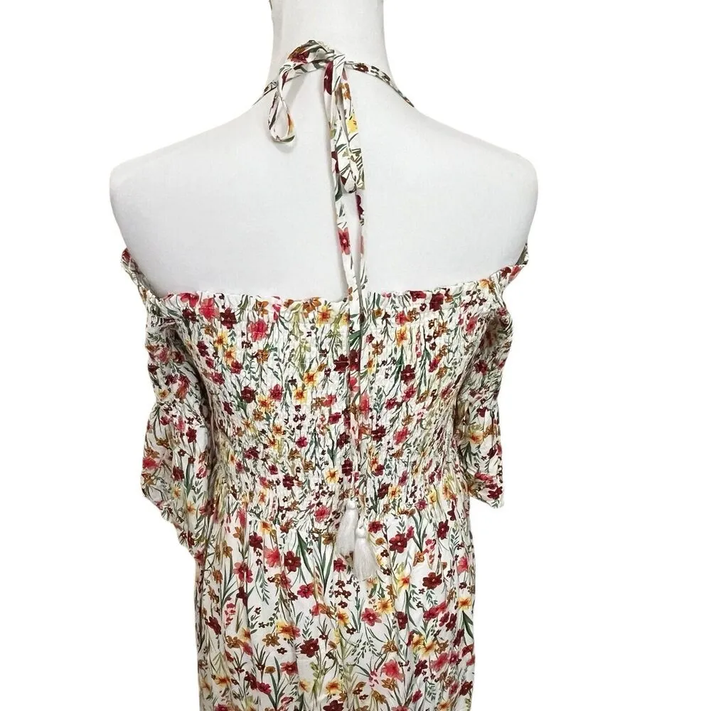 Lost + Wander Floral Maxi Dress Renee Smocked Off Shoulder A Line Size M - Image 5