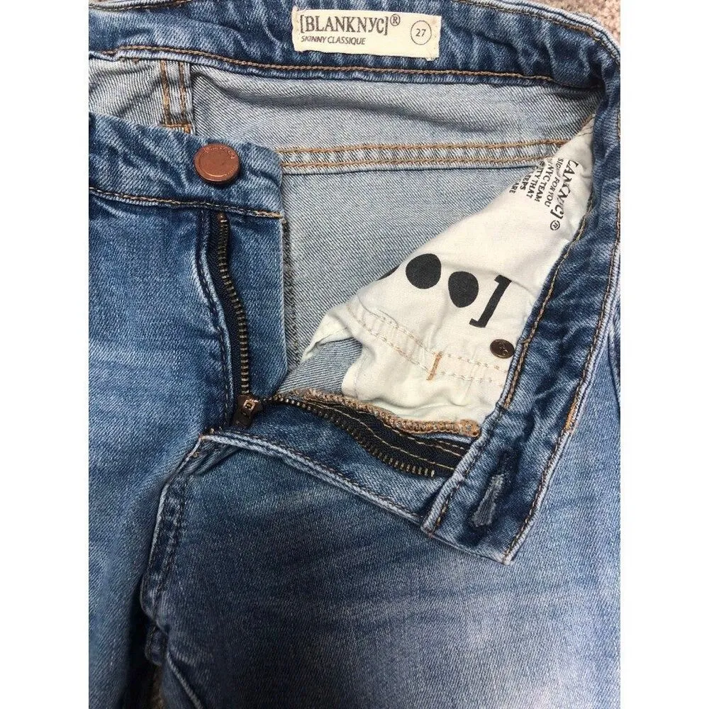 Blank NYC Skinny Classique Distressed Medium Wash Jeans - Image 6