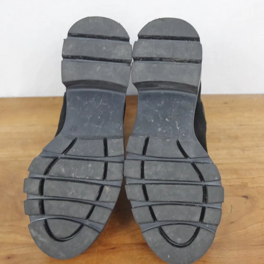 Portuguese Made Black Suede Chunky Sole Chelsea Boots Size 6.5 - Image 4