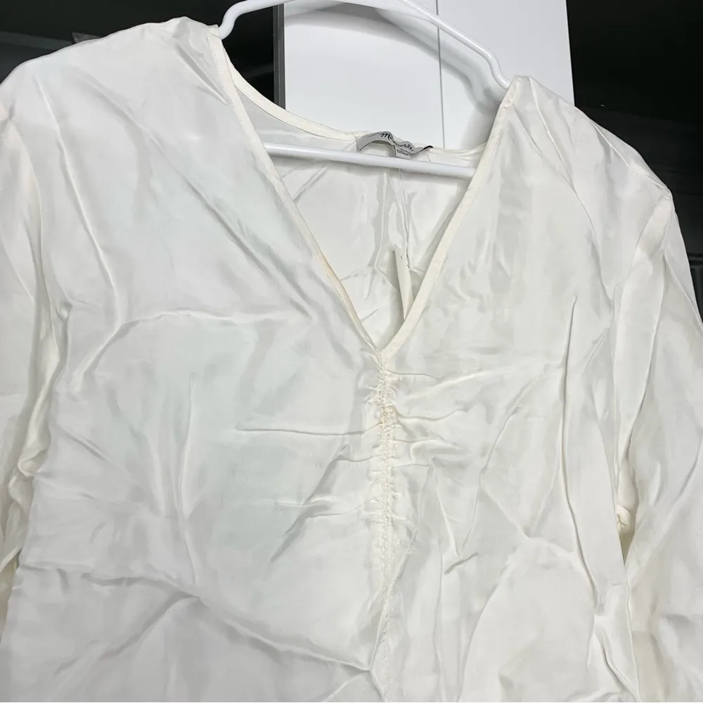 NWT Madewell Brushed Ruched-Front Top Lighthouse White - Image 4