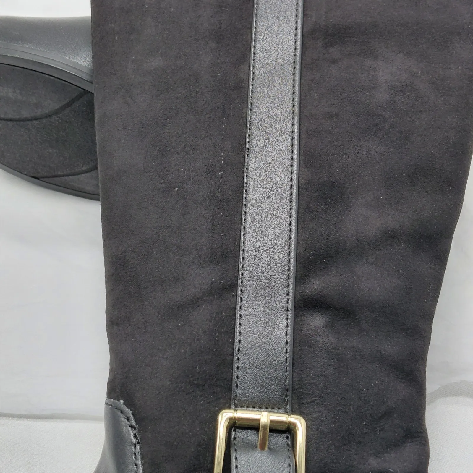 Karen Scott Womens Knee High Riding Boots 6M Black Western Buckle Equestrian - Image 13