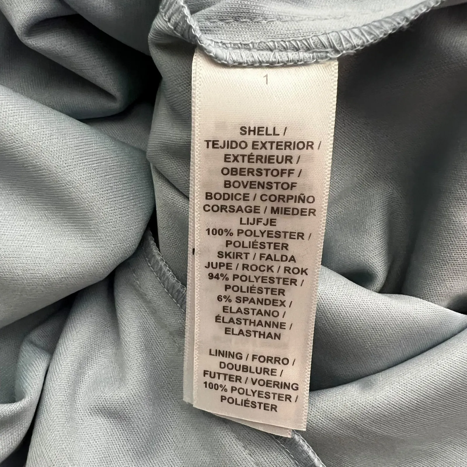 Adrianna Papell Beaded Sequin Mesh Neck Tiered Sheath Dress Light Blue US 10 - Image 6