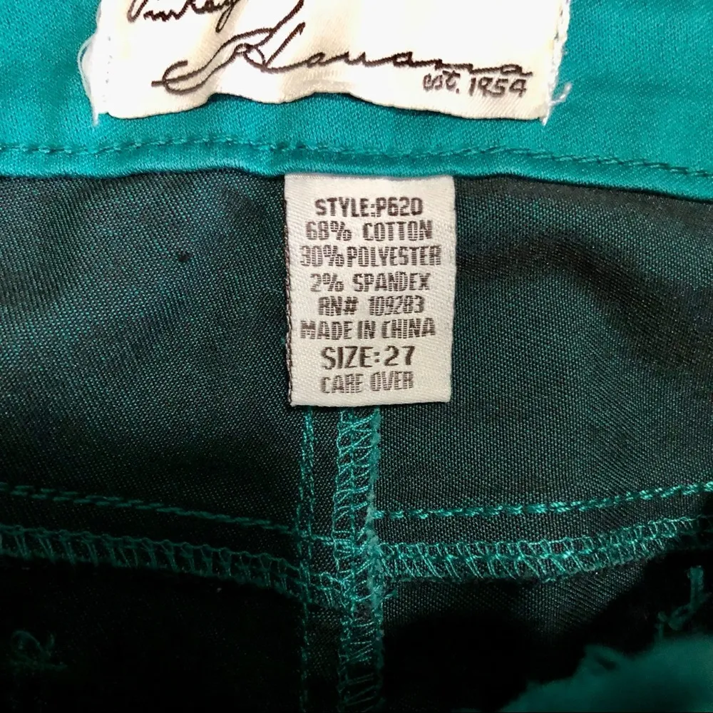 Teal Low Rise Skinny Jeans Stretchy Turquoise Jewel Tone Size 27 - Image 6
