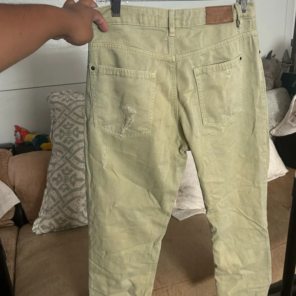 Zara Basic Vintage Denim in Light Green - Image 6