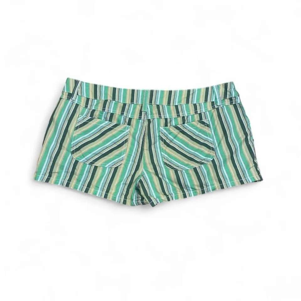 Y2k green, white, and yellow low rise micro mini shorts - Image 5