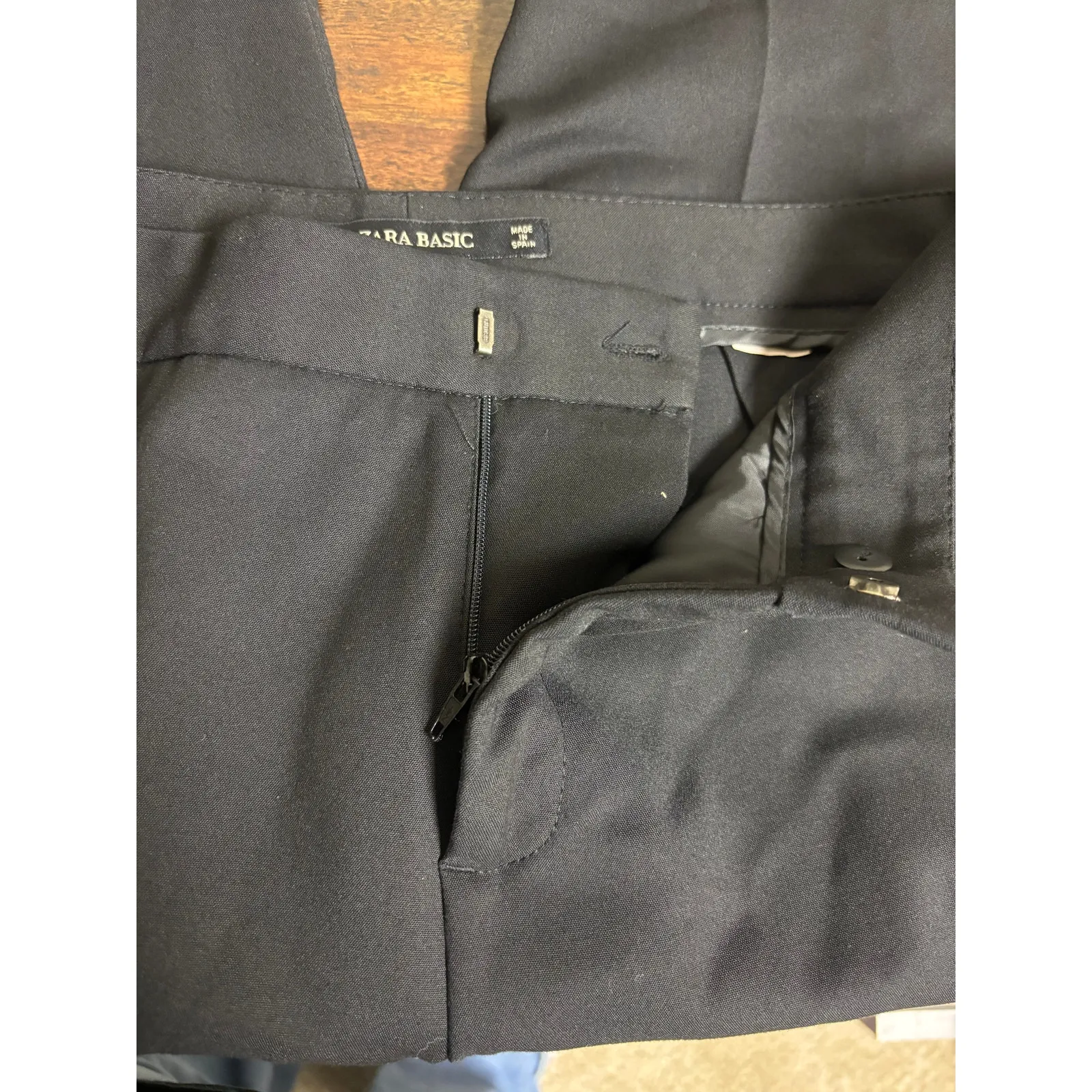 ZARA  Basic Black Trouser Pants Work Career Basic Lace Hem Pockets Simple Capsule - Image 4