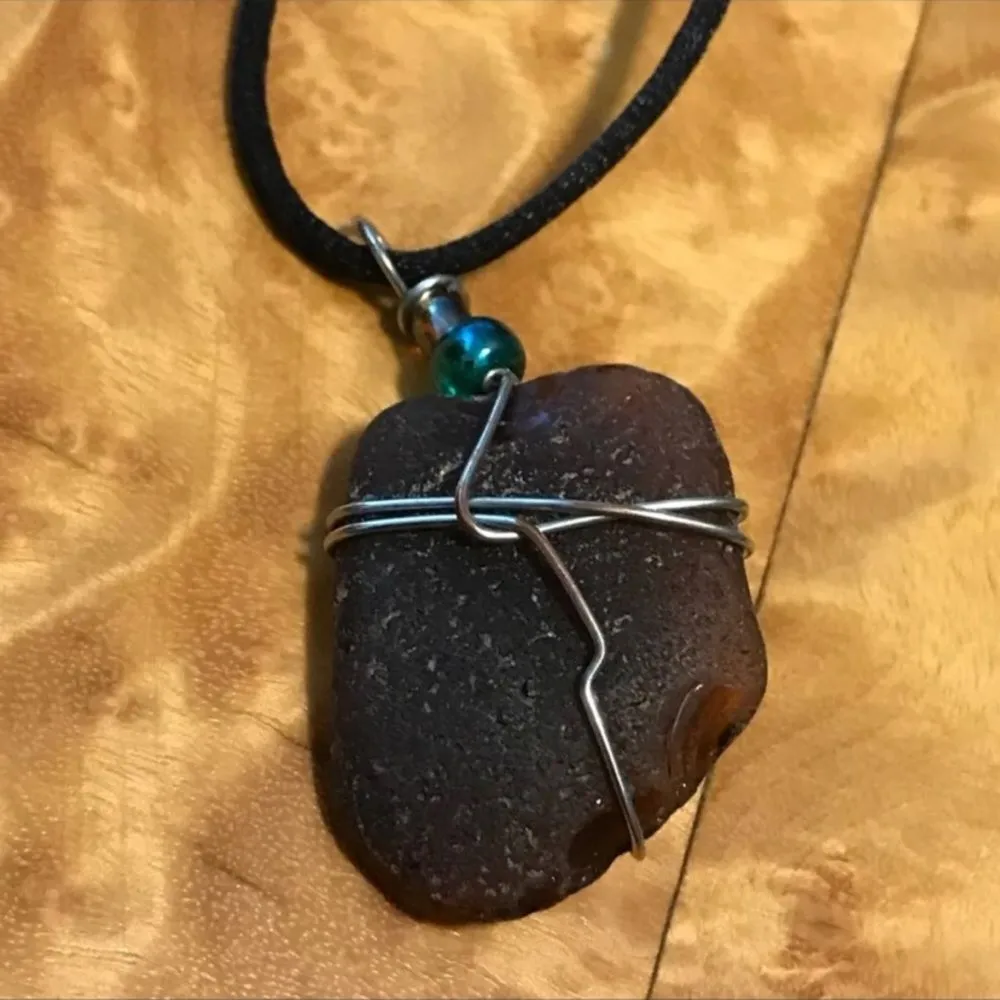 Handcrafted Glass Wire Bead Necklace Silver - Image 4