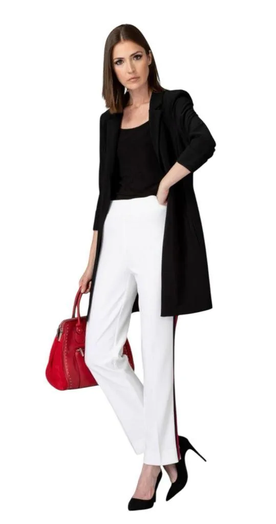 Joseph Ribkoff  6 Pants Sailor White Red Navy Blue Stripe Pull-on Knit Pull On - Image 15