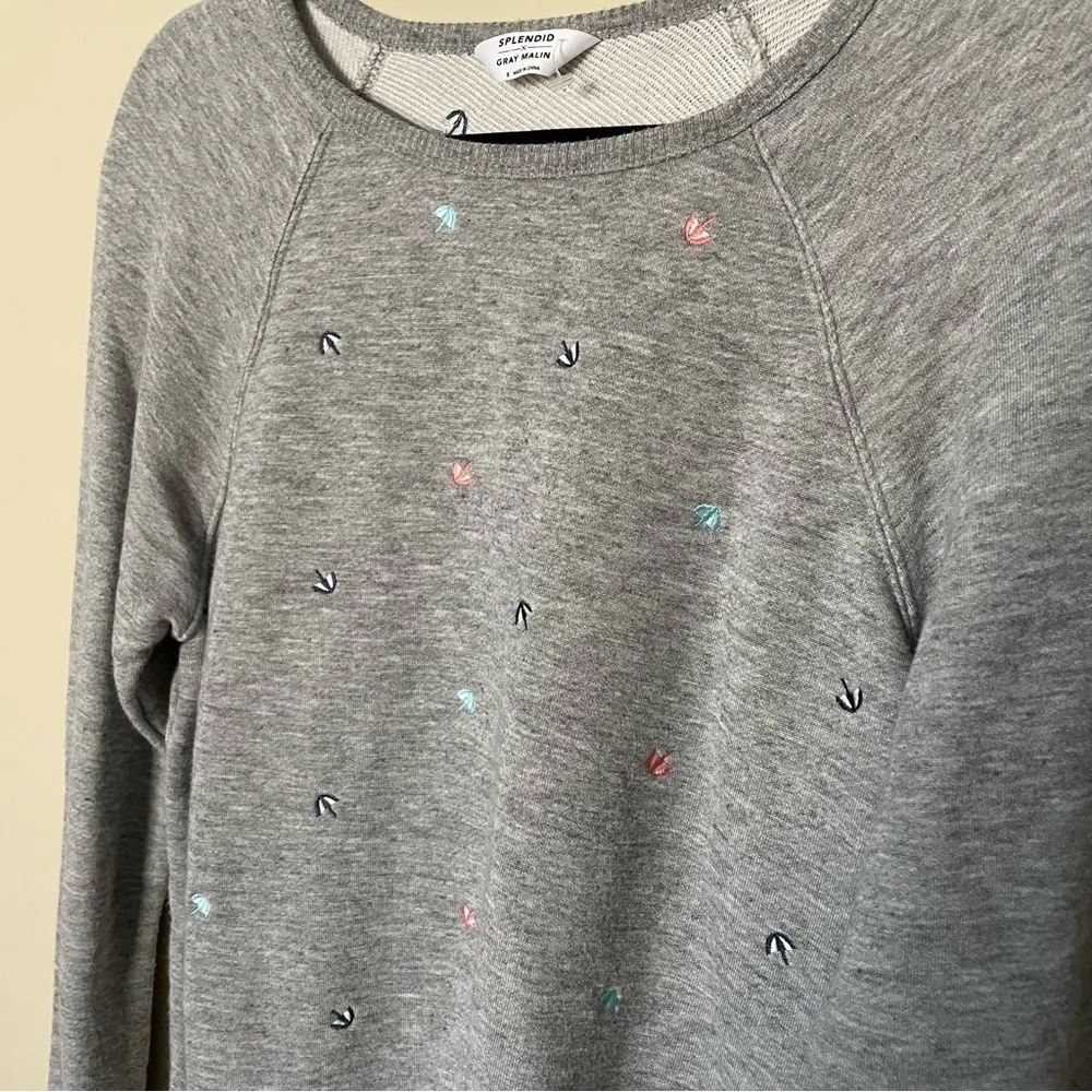 x Gray Malin Grey Umbrella Novelty Print Pullover Sweatshirt - Image 4