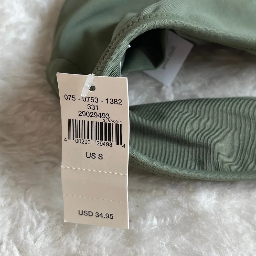 🍍2 / $20🍍 NWT Aerie Green Halter Neck Front Tie Bikini Top Size S Scoop Cut - Image 7