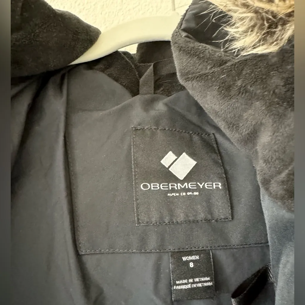 Obermeyer Black Ski Jacket with Fur Trim - Image 5