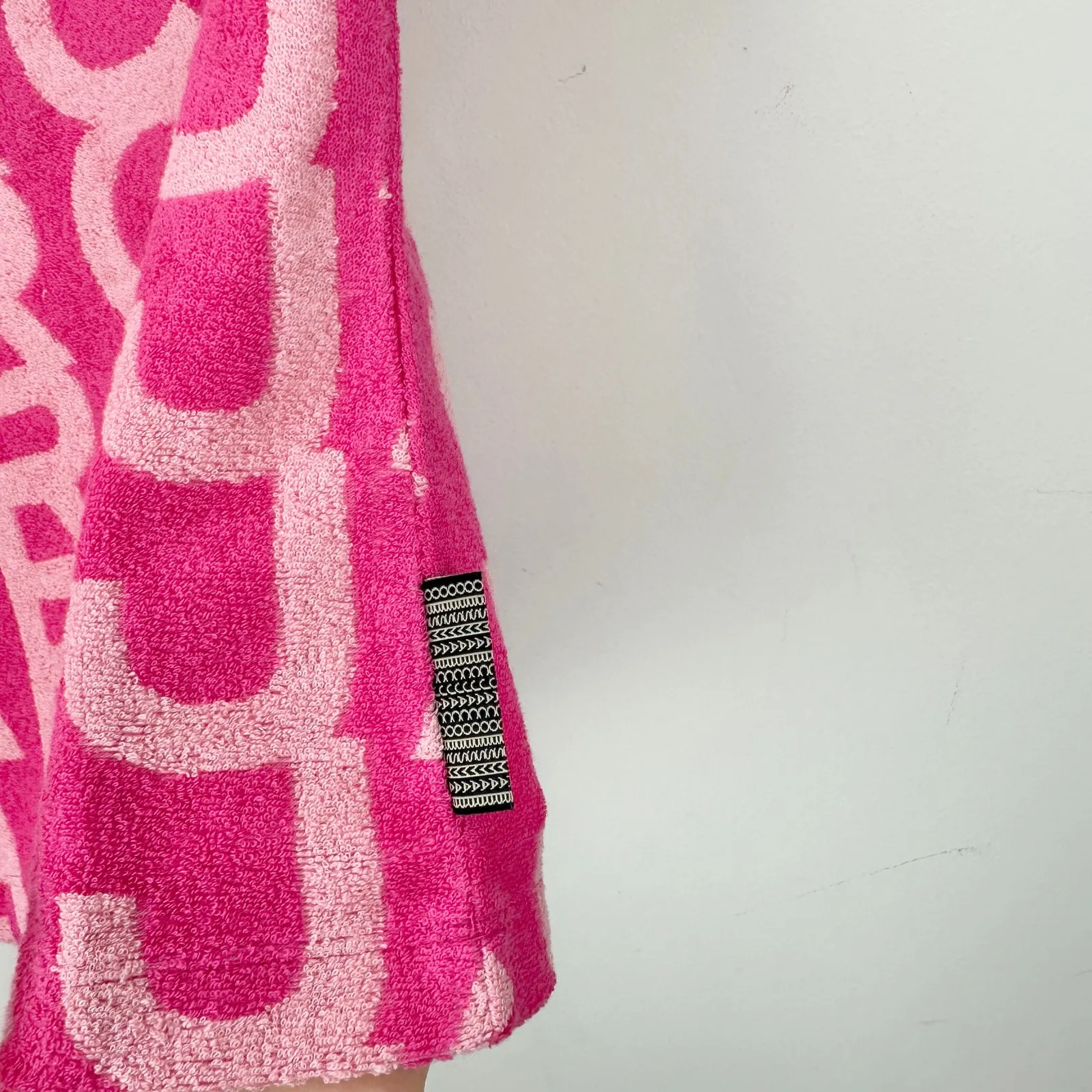Marc Jacobs Monogram Terry Polo Shirt Pink Resort Cotton Blend Medium NWT - Image 8