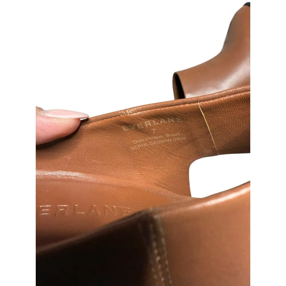 NWOB Everlane Outlaw Mule Women 7 Brown Leather Slip On Block Heel Quiet Luxury - Image 7