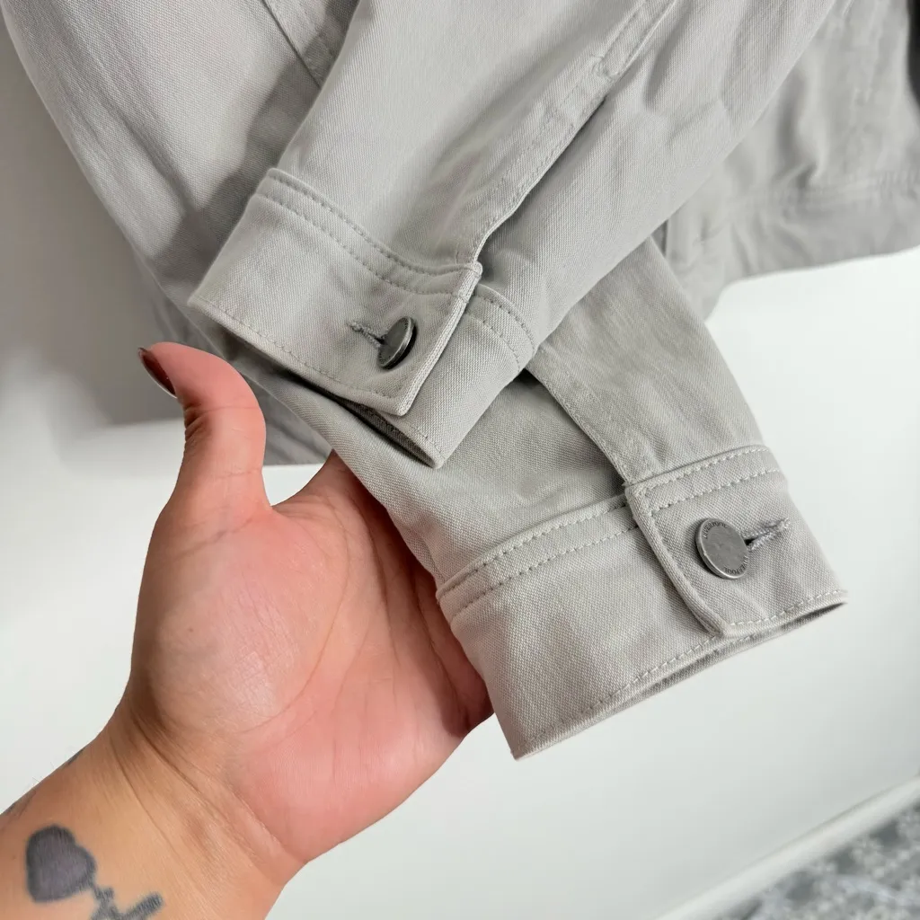 Stitch Fix Liverpool‎ Gray Denim Jacket Fossile Grey Size Large - Image 6