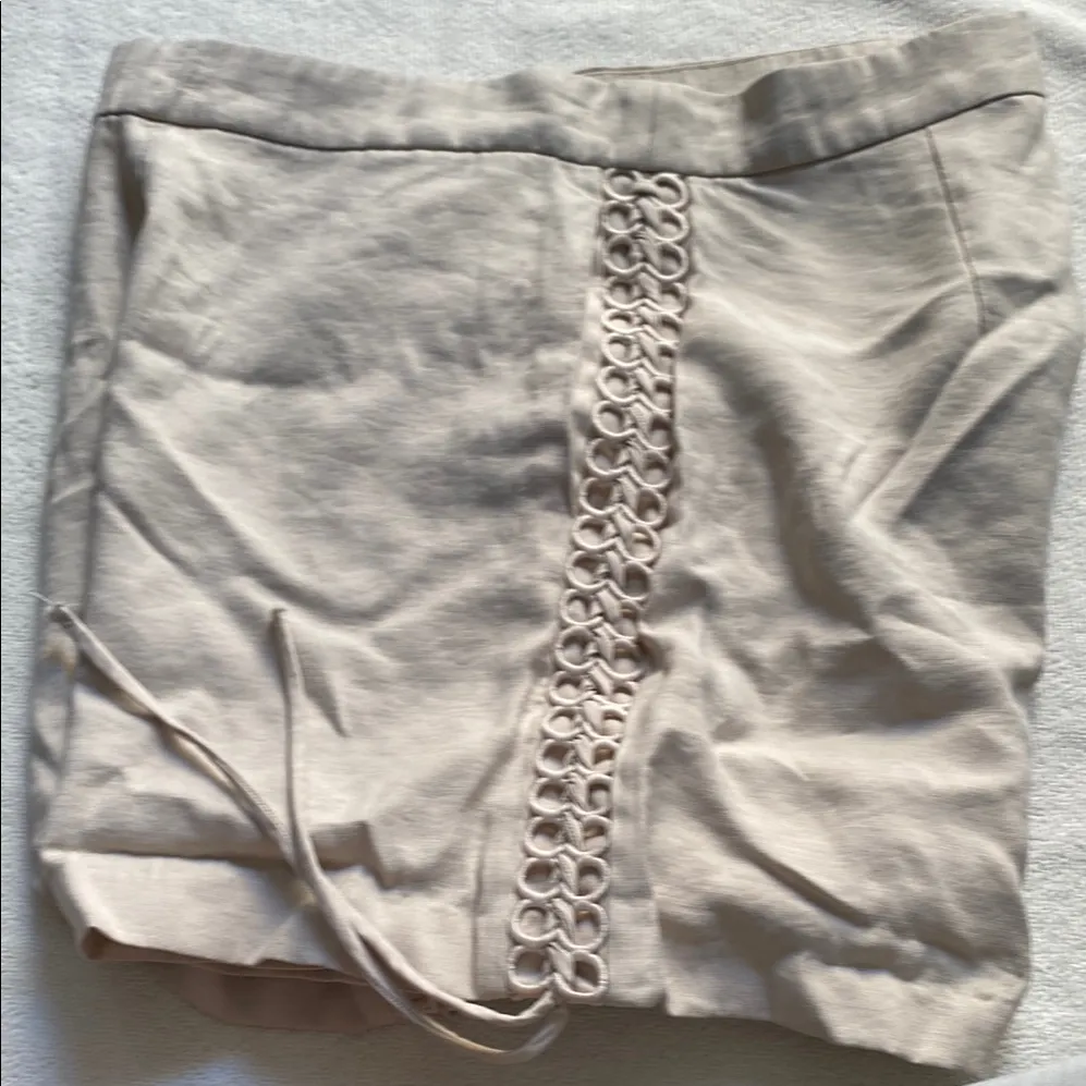 Women's Tan Lace-Up Shorts - Image 9