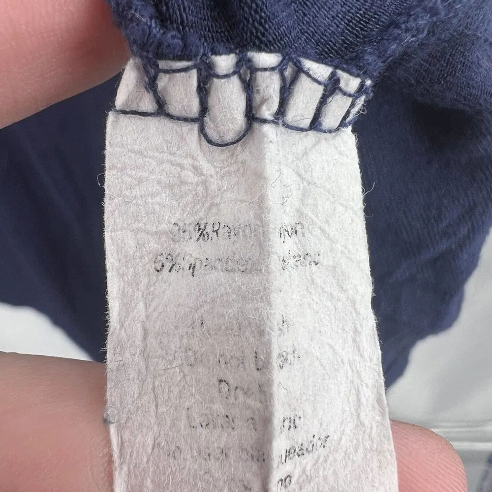 Fashionomics Navy Short Sleeve Asymmetrical Hem Button Detail XL - Image 5