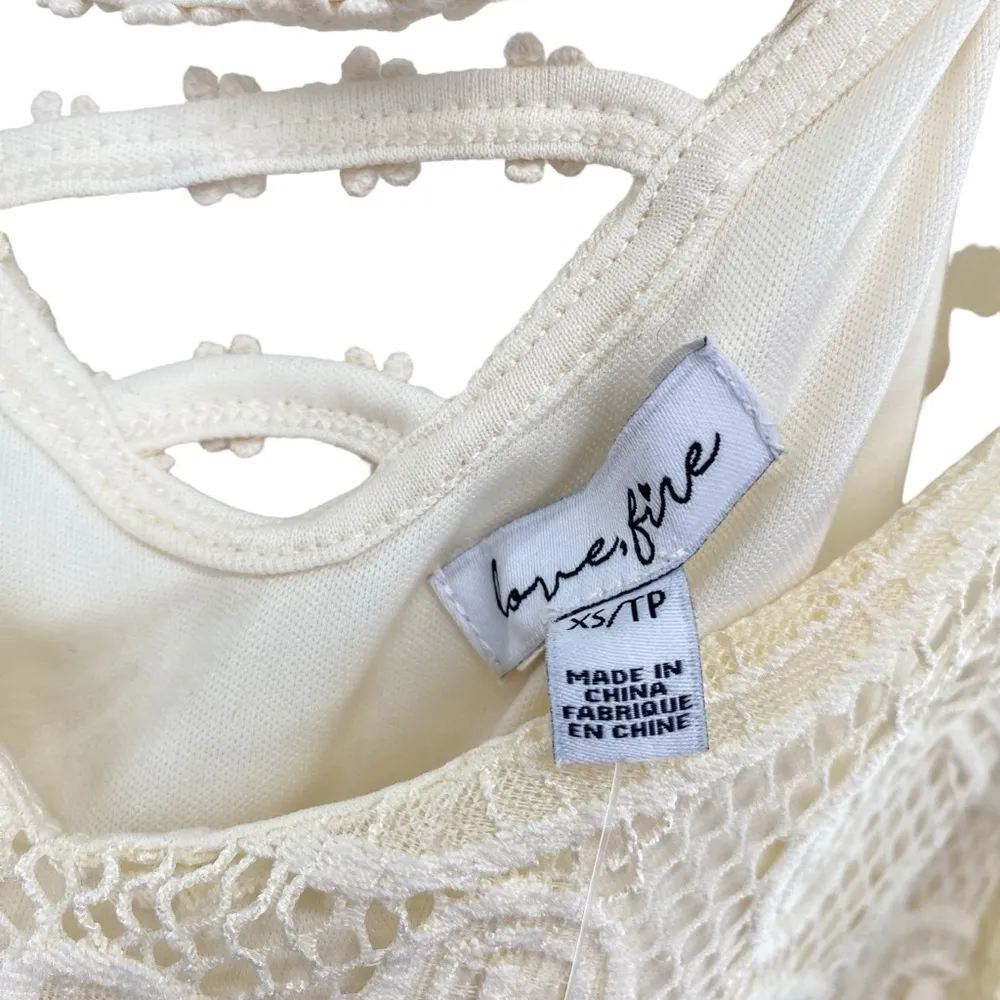 Love, Fire Women's Lace Cold Shoulder Ivory Dress New - Image 5