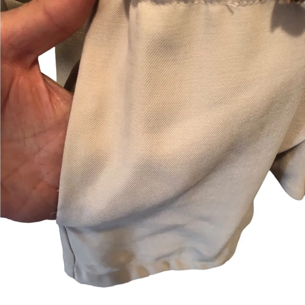 Zara Flowy Blazer Sz. S Cinched Waist Beige Rolled Sleeve Viscose Dressy Career - Image 4