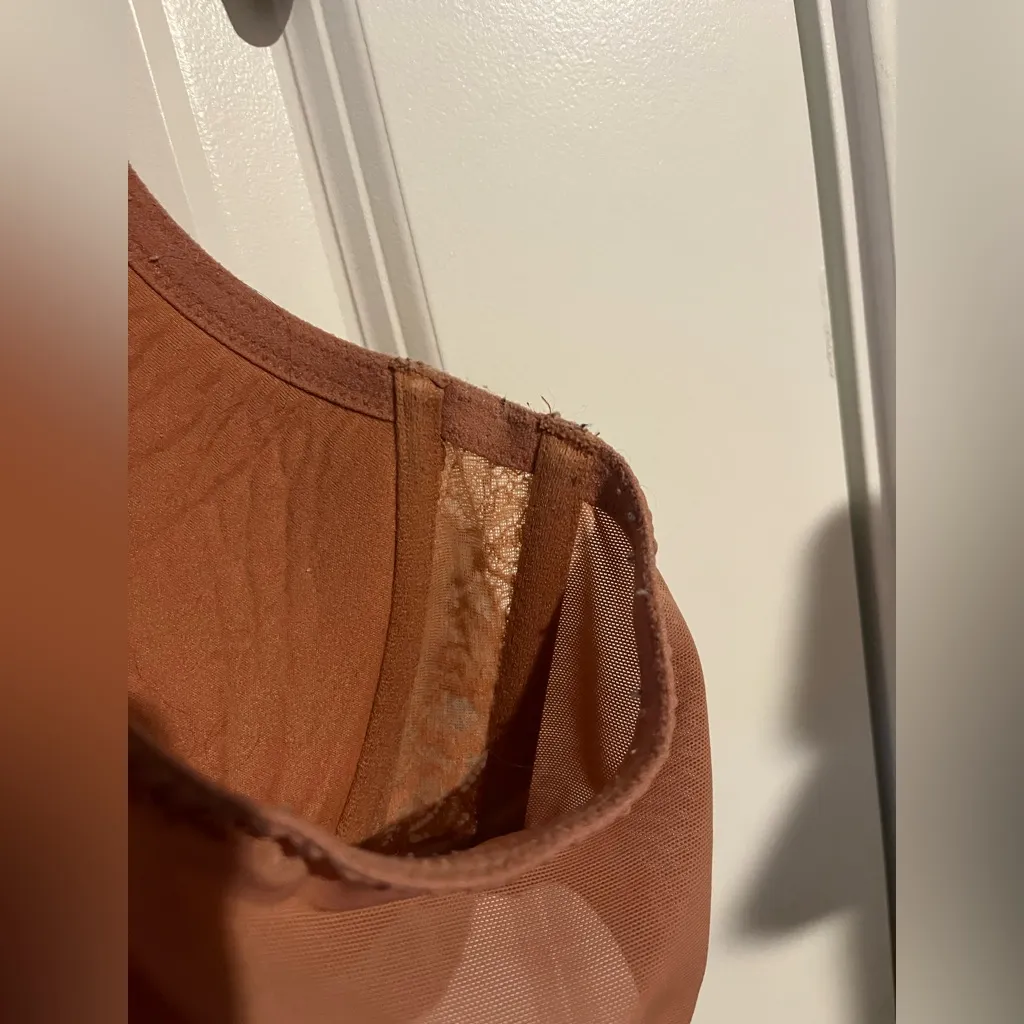 Auden Convertible Straps Eyelash Lace Balconette Full Coverage Underwire 46D Bra Orange Size undefined - Image 9