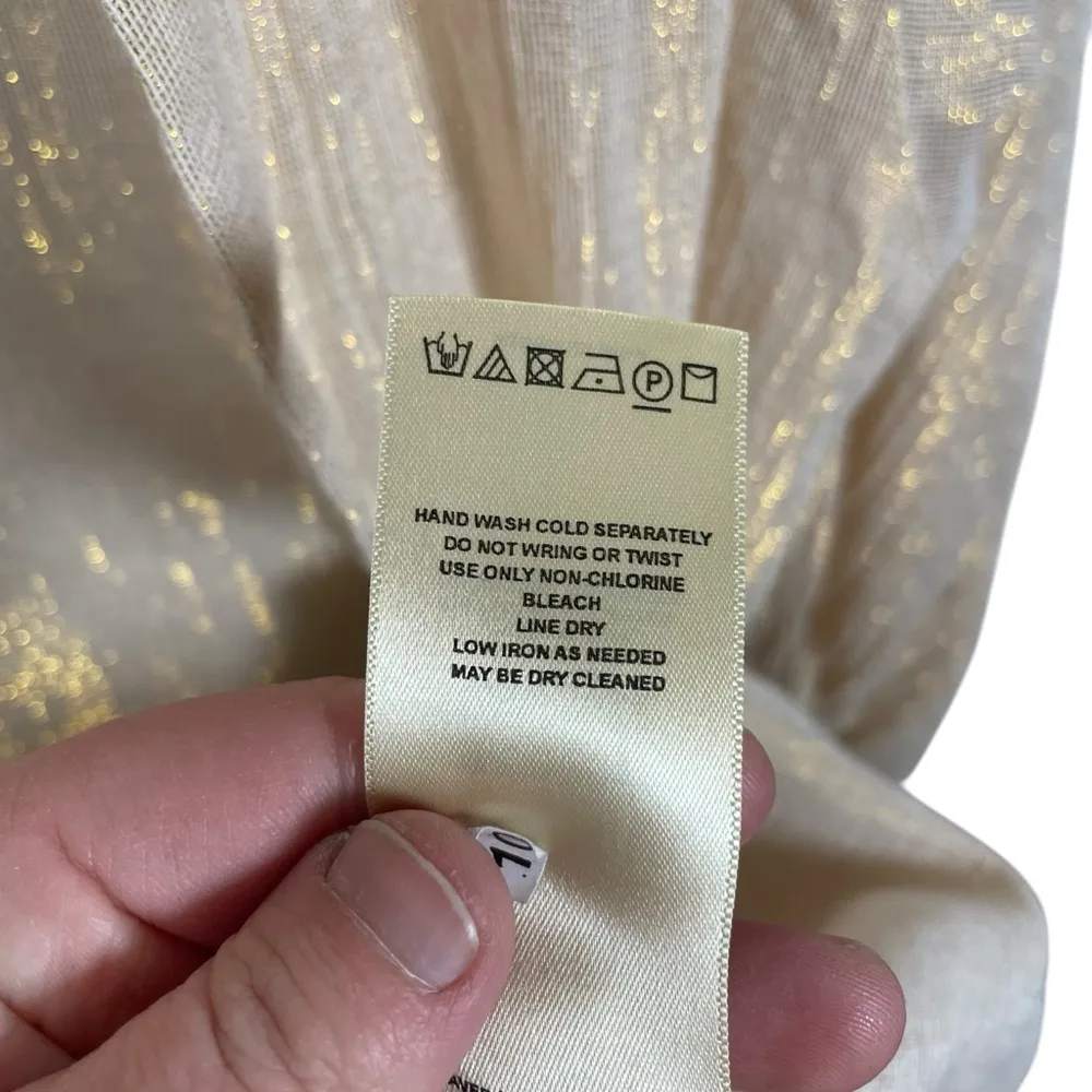 Anthropologie Hei Hei Daybreak Shimmer Metallic Open Kimono Rose Gold XS/S - Image 11