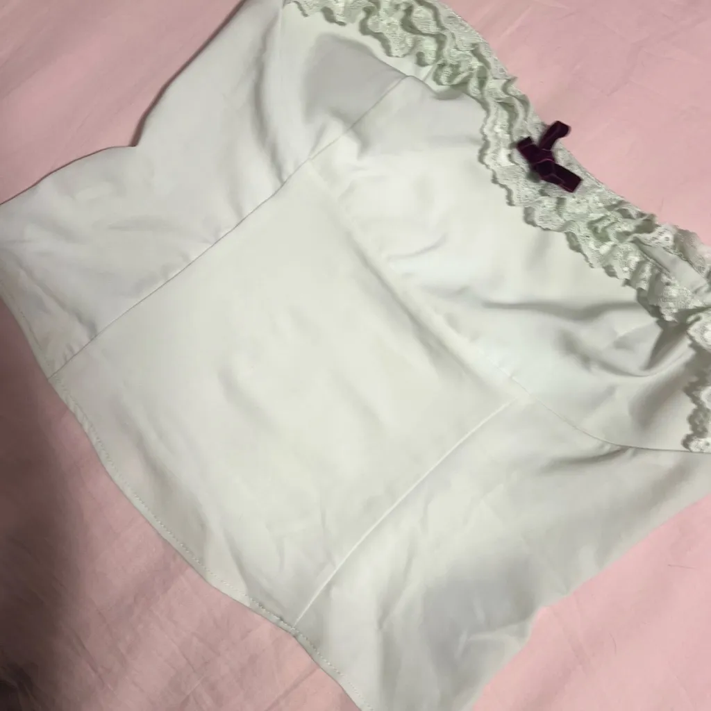 Urban Outfitters Blue bow bustier top - Image 2