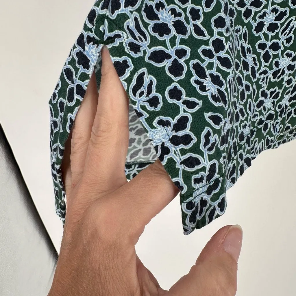 Lands' End Women's Floral V- Neck‎ LS Supima Cotton T-Shirt Blue Size 2X Stretch - Image 8