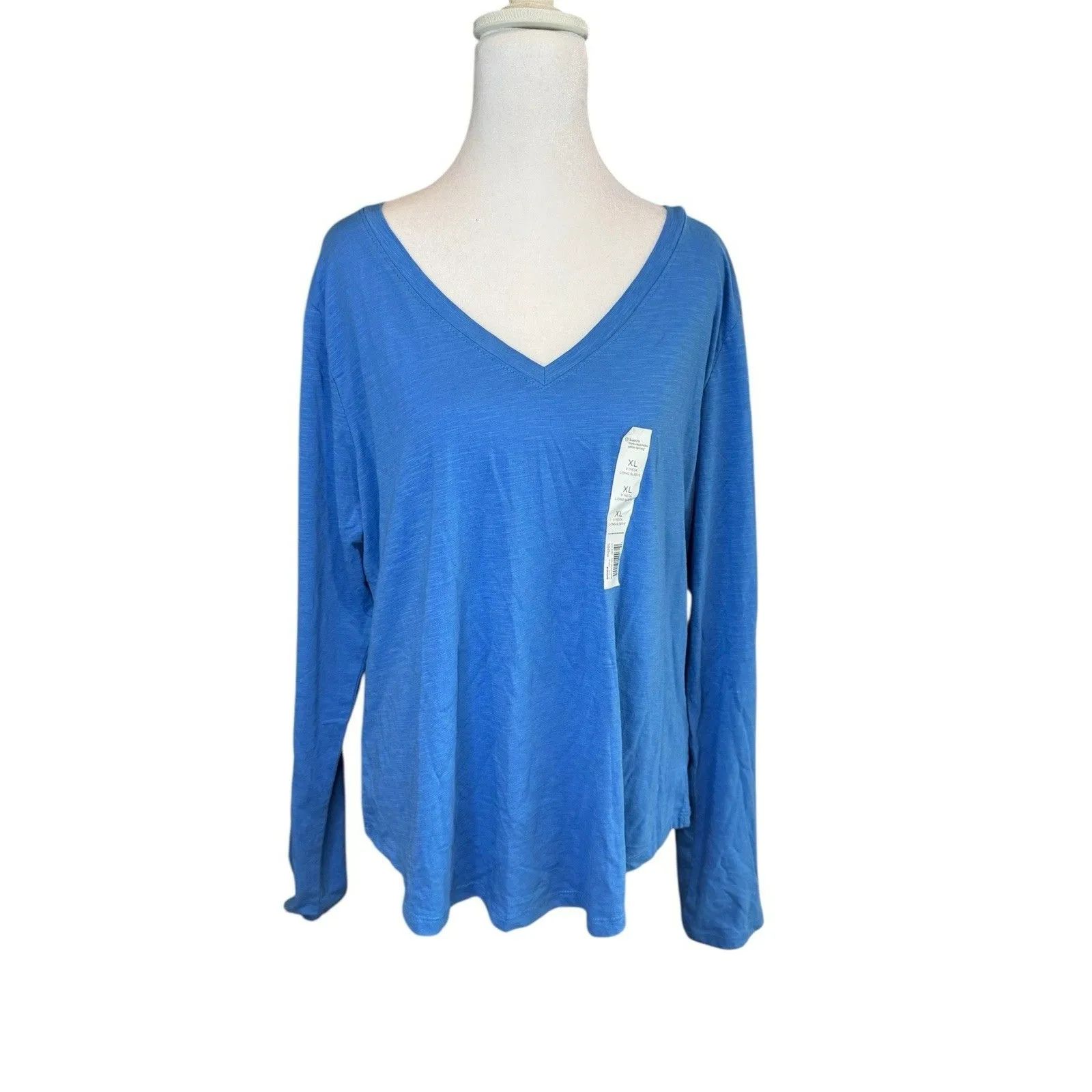 Sonoma Goods Tee Blue XL Women’s The Everyday Long Sleeve V-Neck Shirt NWT - Image 2