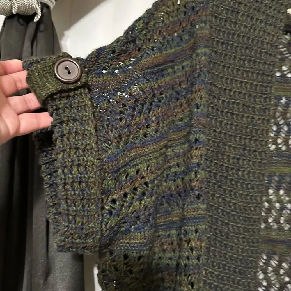 Multicolor Olive crochet cardigan Green Size L - Image 3
