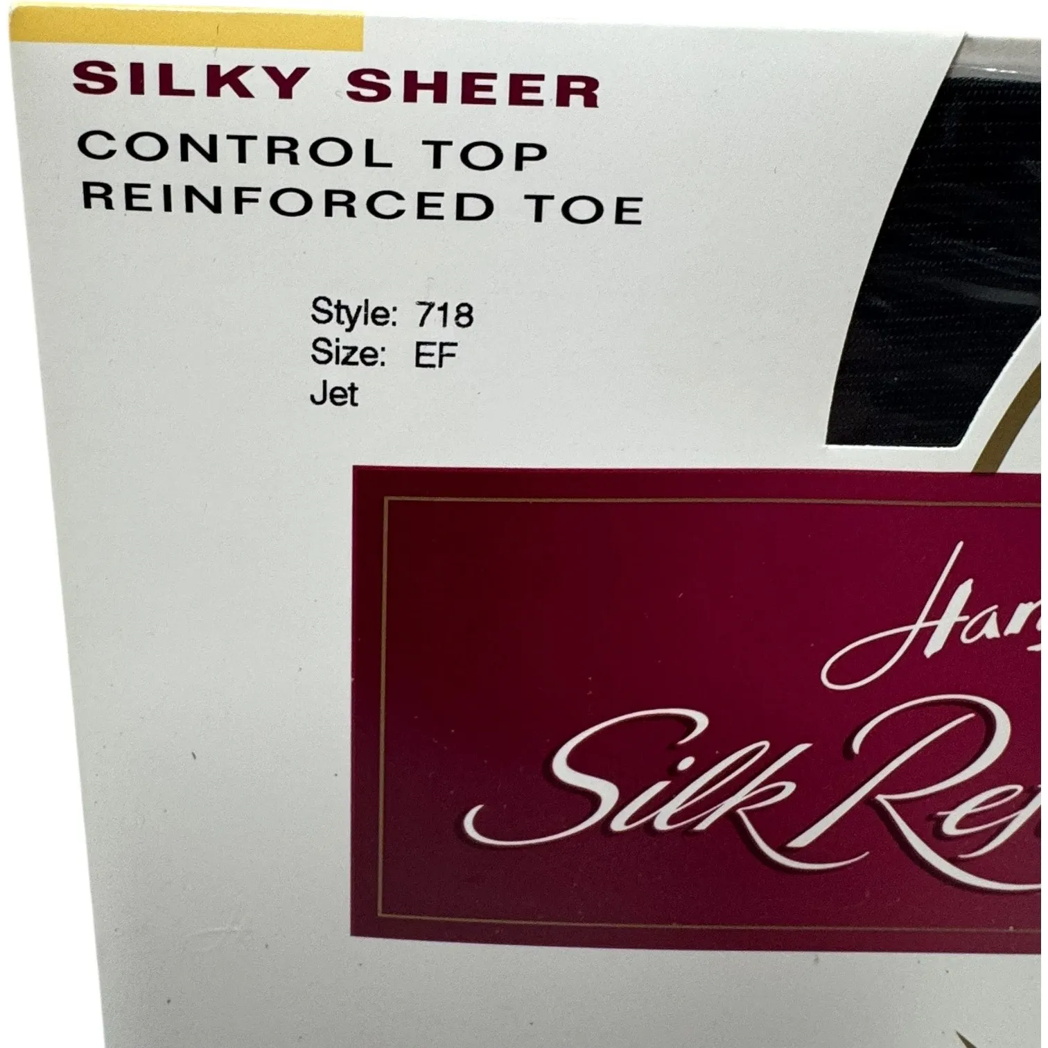 Hanes Silk Reflections Silky Sheer Control Top Pantyhose Reinforced Toe Jet EF - Image 2