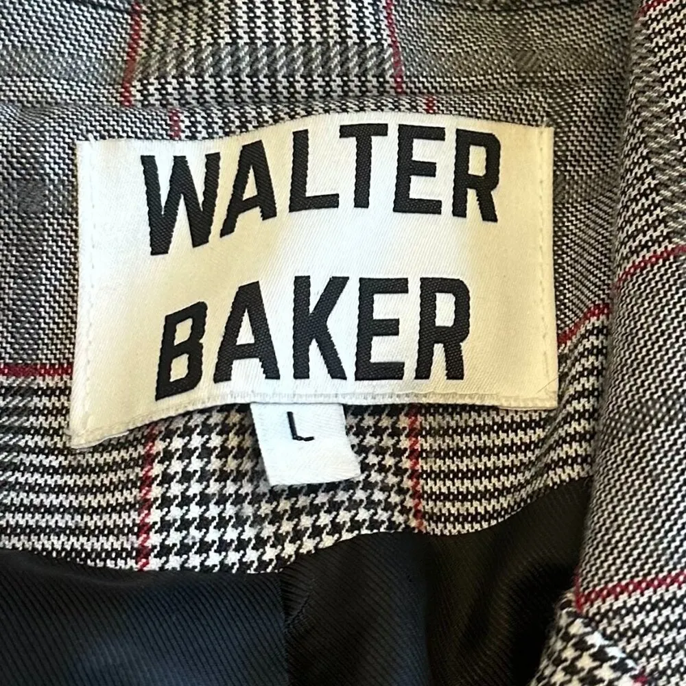 Walter Baker Plaid Long Length Oversized Blazer Jacket Black Button Size Large - Image 12