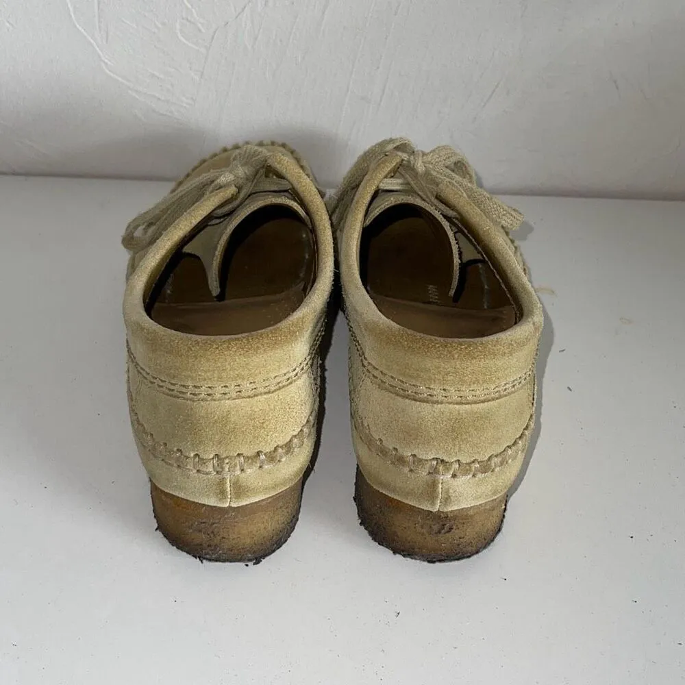 Clarks Originals Womens Weaver Oak Suede Crepe Sole Loafer Flat Shoes Tan Size 8 - Image 5