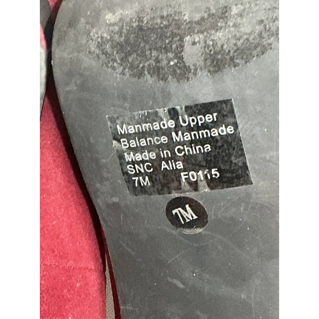 Womans Style & Co Alia Size 7 M Red Faux Suede Platform Pumps Slip On - Image 8