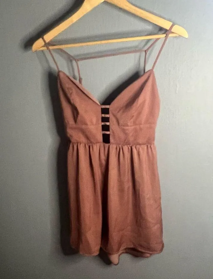 UO silence + noise brown Margot ladder sleeveless romper - Image 9