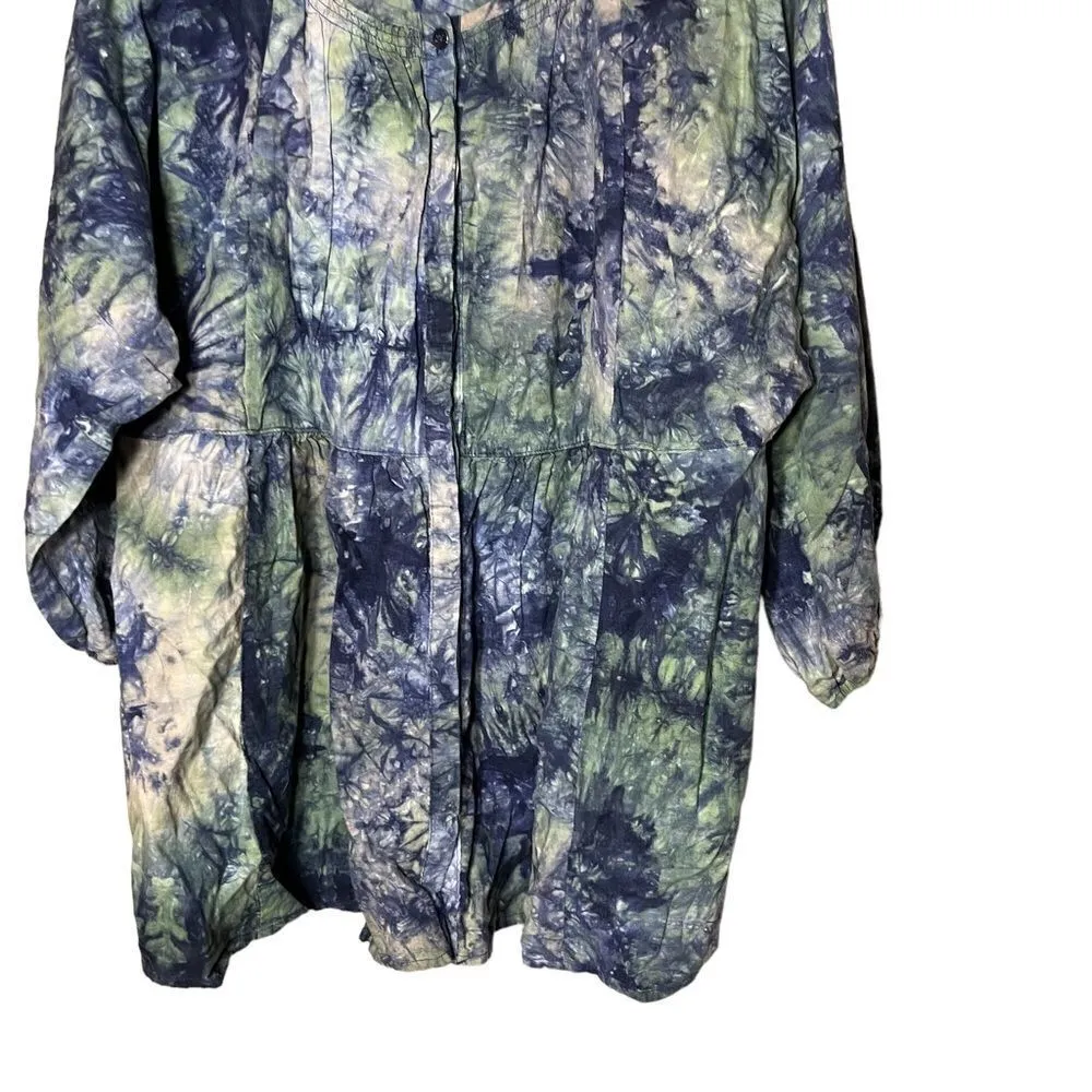 Cabi Tunic Tie Dye Woodstock Button Down Top‎ - Image 7
