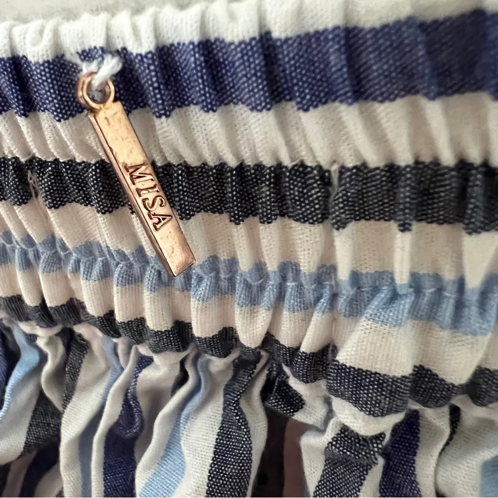 Misa Los Angeles Riley Striped Off Shoulder Ruffle Dress Anthropologie - Image 12