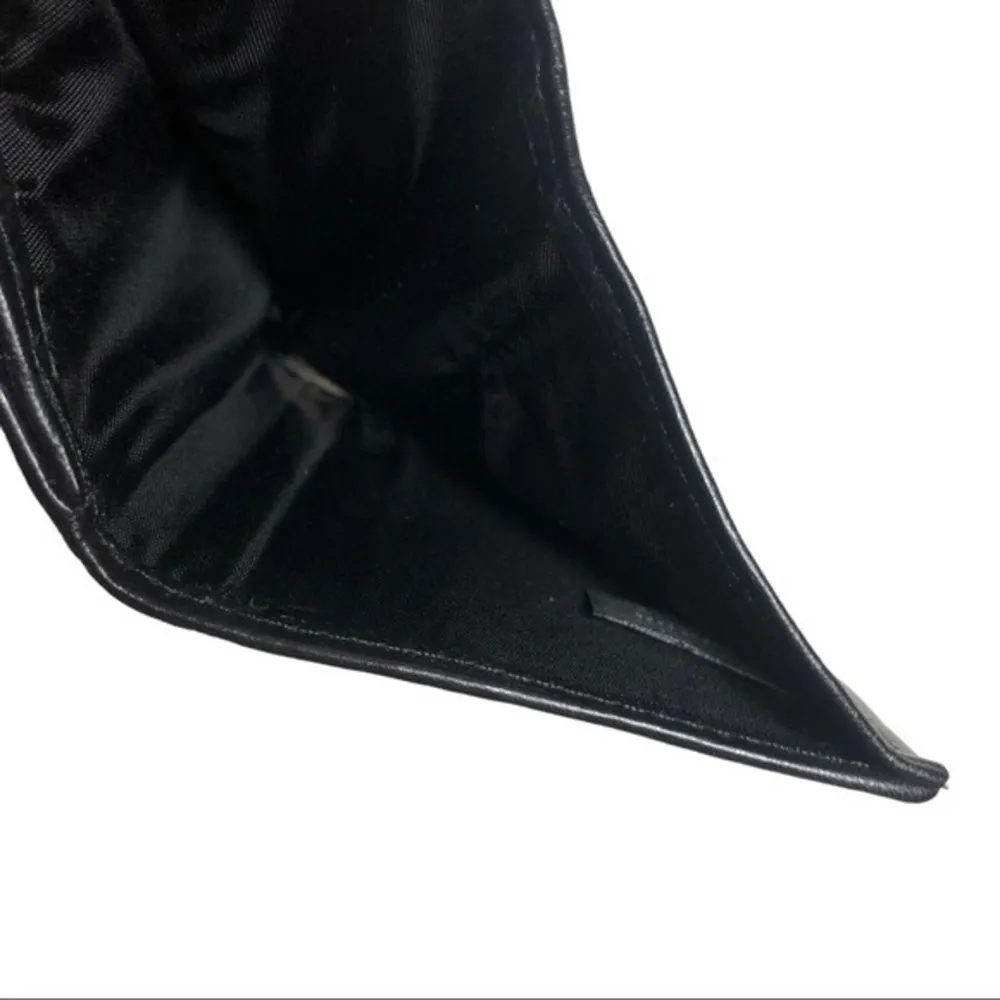 Vintage Brighton Black Brown Leather Canvas Wallet Crossbody - Image 9