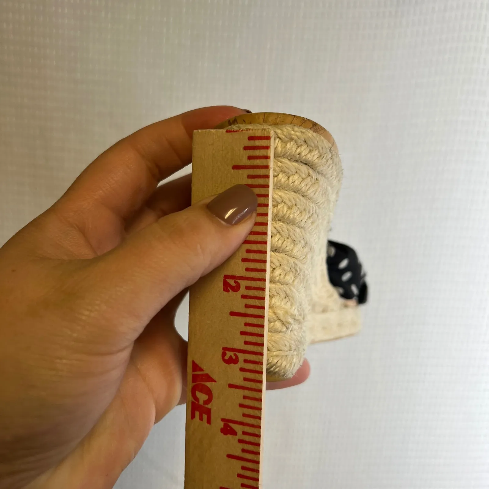 Chico's Vintage Women's Wedge Sandals Size 7 Black Polka Dot Bow Cork Espadrille - Image 6