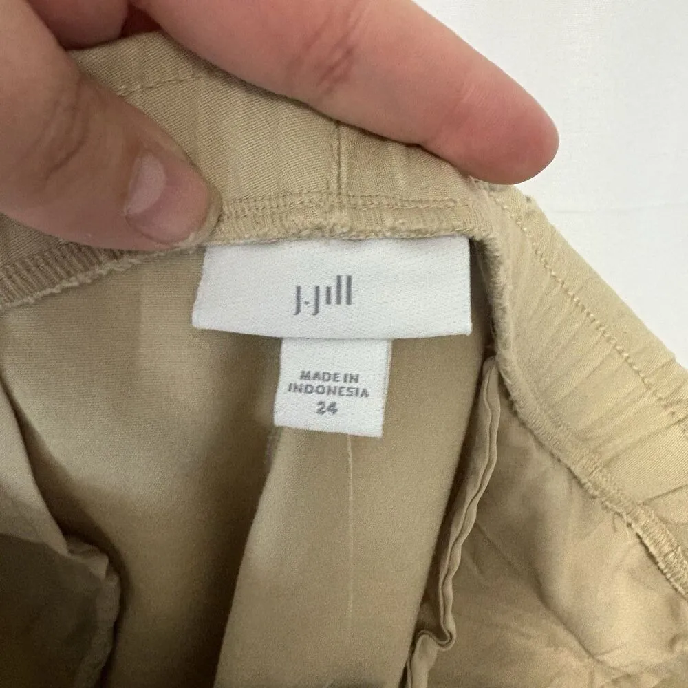 J. Jill Essential Cotton Stretch Khaki Zip Pockets Slim-Straight Pants Plus 24W - Image 9