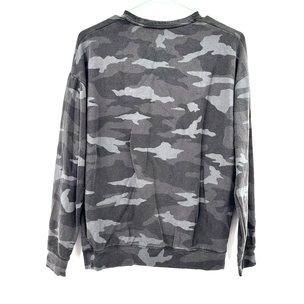 Athleta Size XXS Shirt Black Camo Long Sleeve Tee Activewear Athleisure Gym Yoga - Image 2